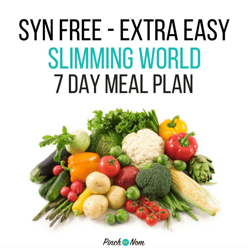 slimming world 7 day meal plan syn free extra easy