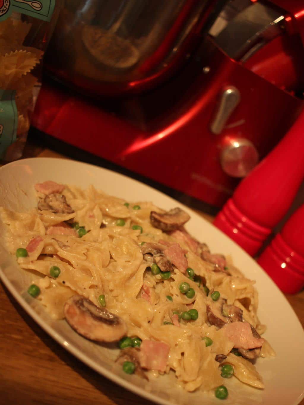 Creamy Pasta with Bacon, Peas and Mushrooms Slimming World & Weight