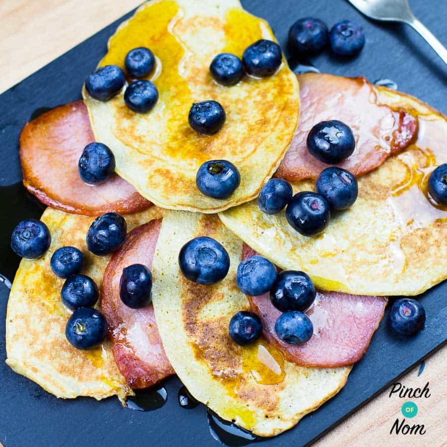 Bacon, Maple And Blueberry Pancakes | Slimming World & Weight Watchers ...