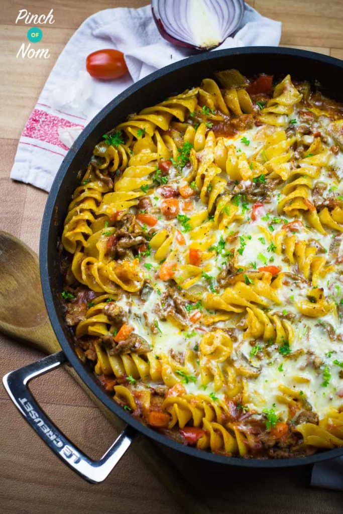 Pasta Bolognese Bake | Slimming &amp; Weight Watchers Friendly - Pinch Of Nom