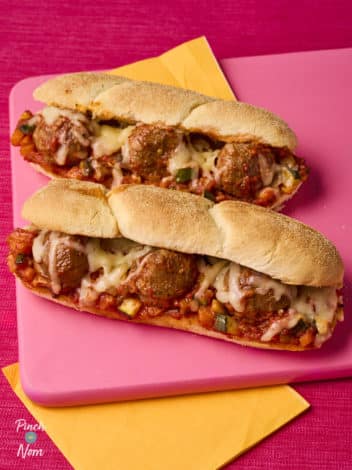 Meatball Marinara Sliders pinchofnom.com