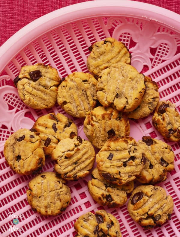 Coconut and Banana Chocolate Chip Cookies pinchofnom.com