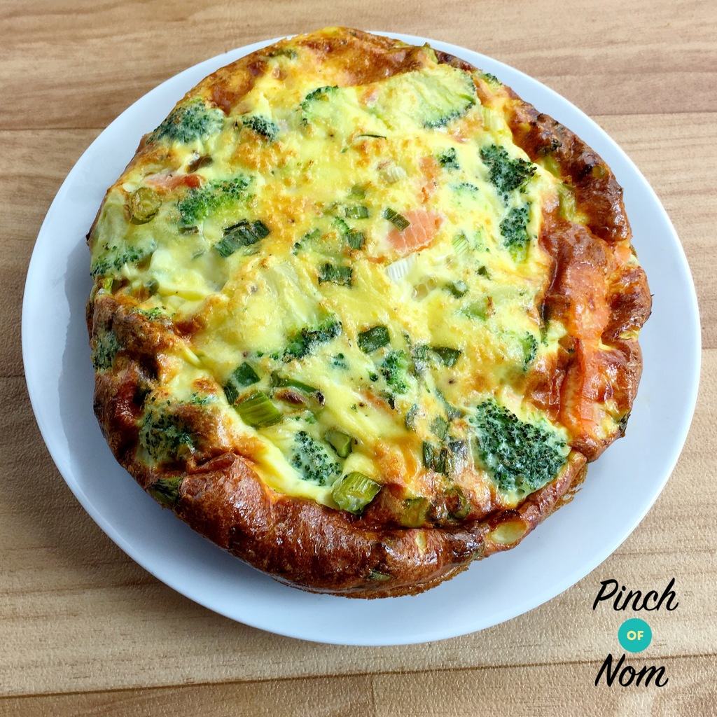 Smoked Salmon and Broccoli Quiche - Pinch of Nom Slimming Recipes