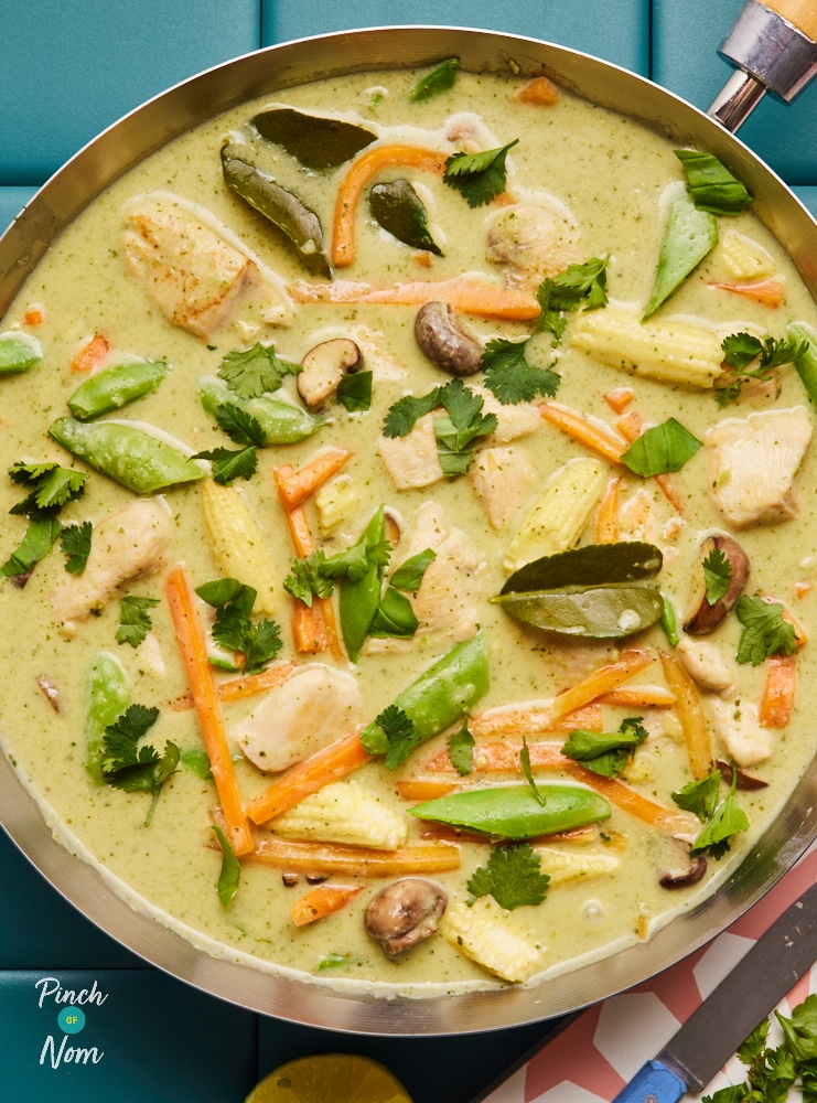 Thai-Style Green Curry, cooked and ready for serving.
