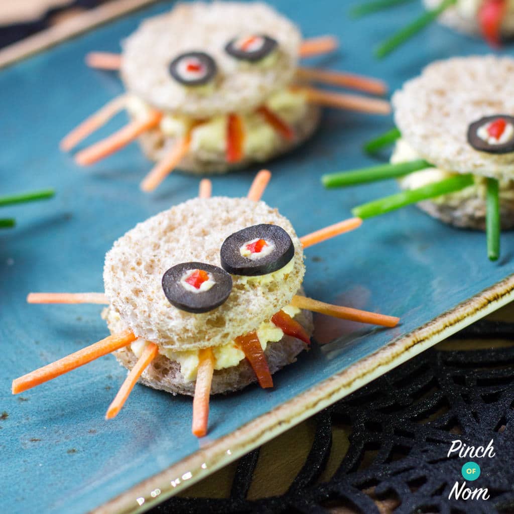 Scary Spider Sandwiches - Pinch of Nom Slimming Recipes