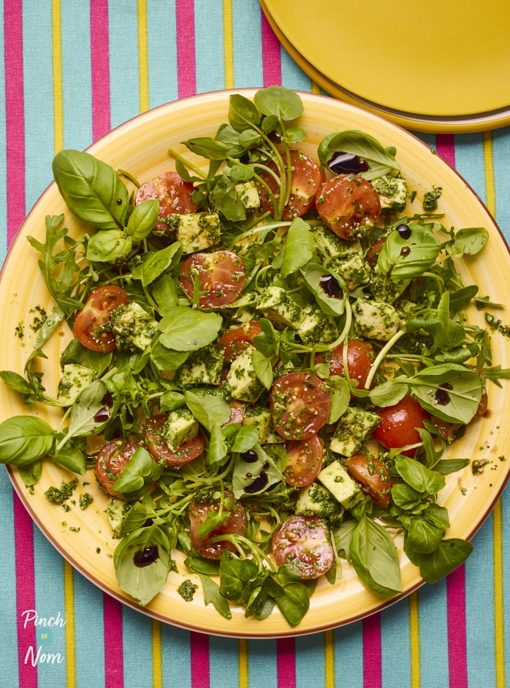 Pinch of Nom Tomato, Basil and Mozzarella Salad