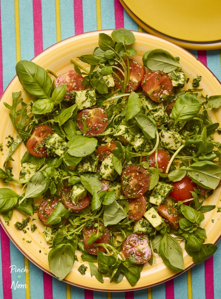 Pinch of Nom Tomato, Basil and Mozzarella Salad