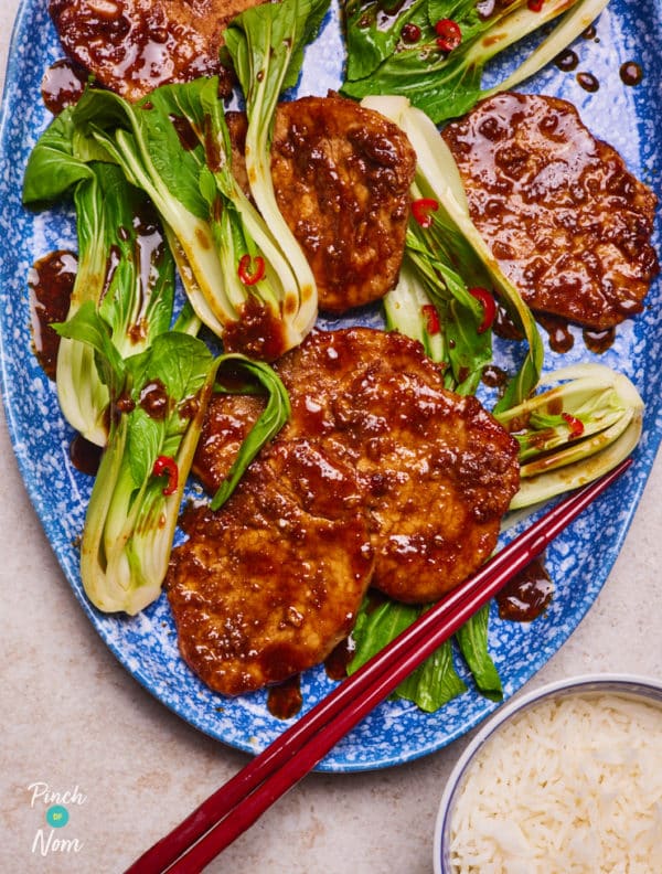 Sticky Chinese-Style BBQ Pork pinchofnom.com