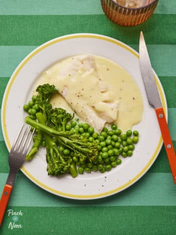 Smoked Haddock and Creamy Mustard Sauce pinchofnom.com