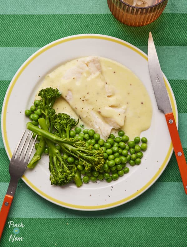 Smoked Haddock and Creamy Mustard Sauce pinchofnom.com