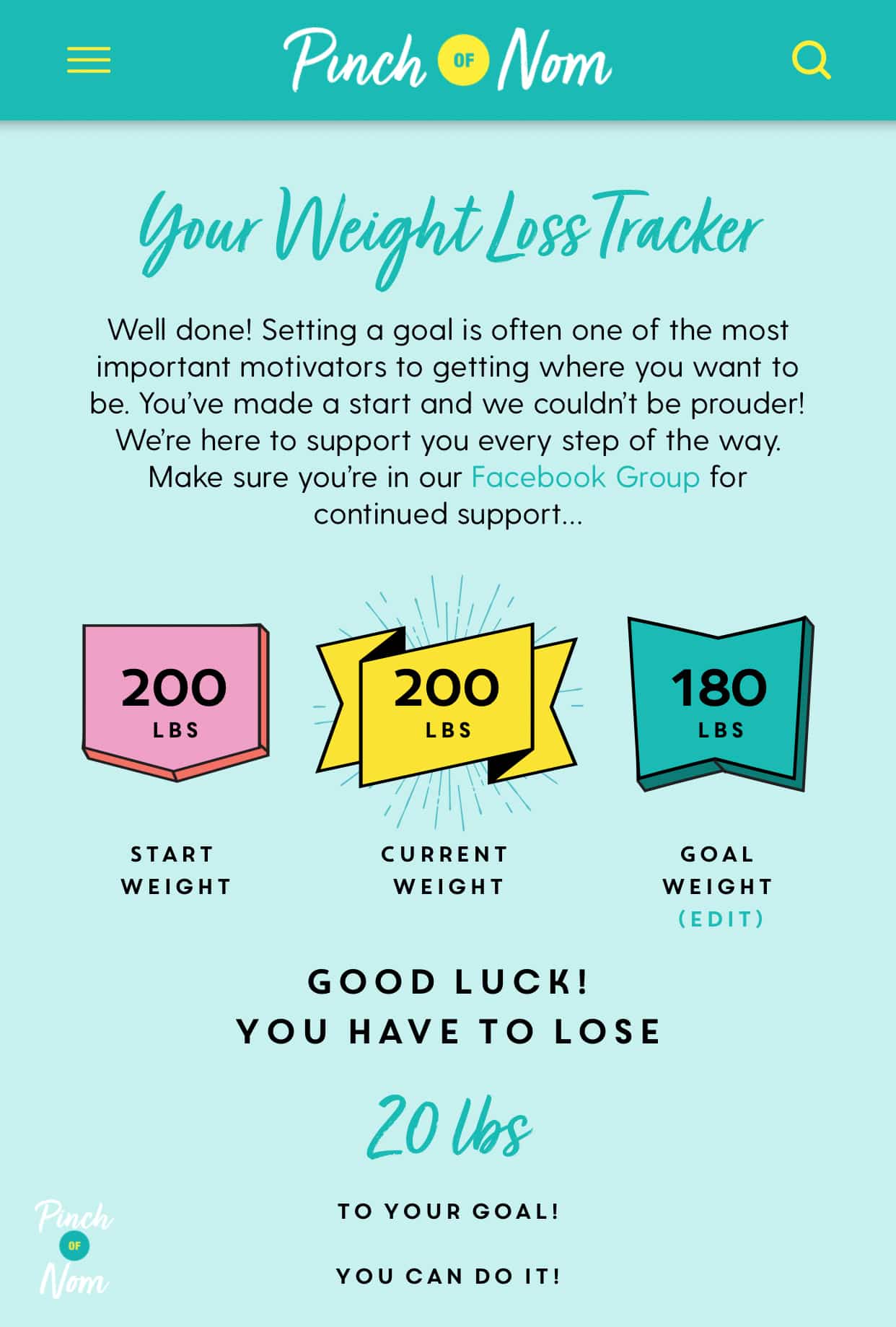 How to use our Weight Loss Tracker - Pinch of Nom