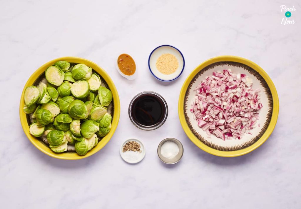 Balsamic Roasted Sprouts - Pinch of Nom Slimming Recipes