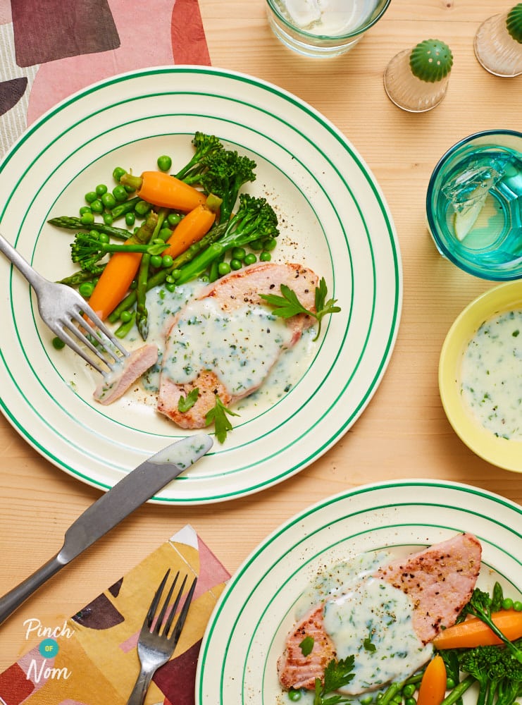 Gammon with Parsley Sauce - Pinch of Nom Slimming Recipes