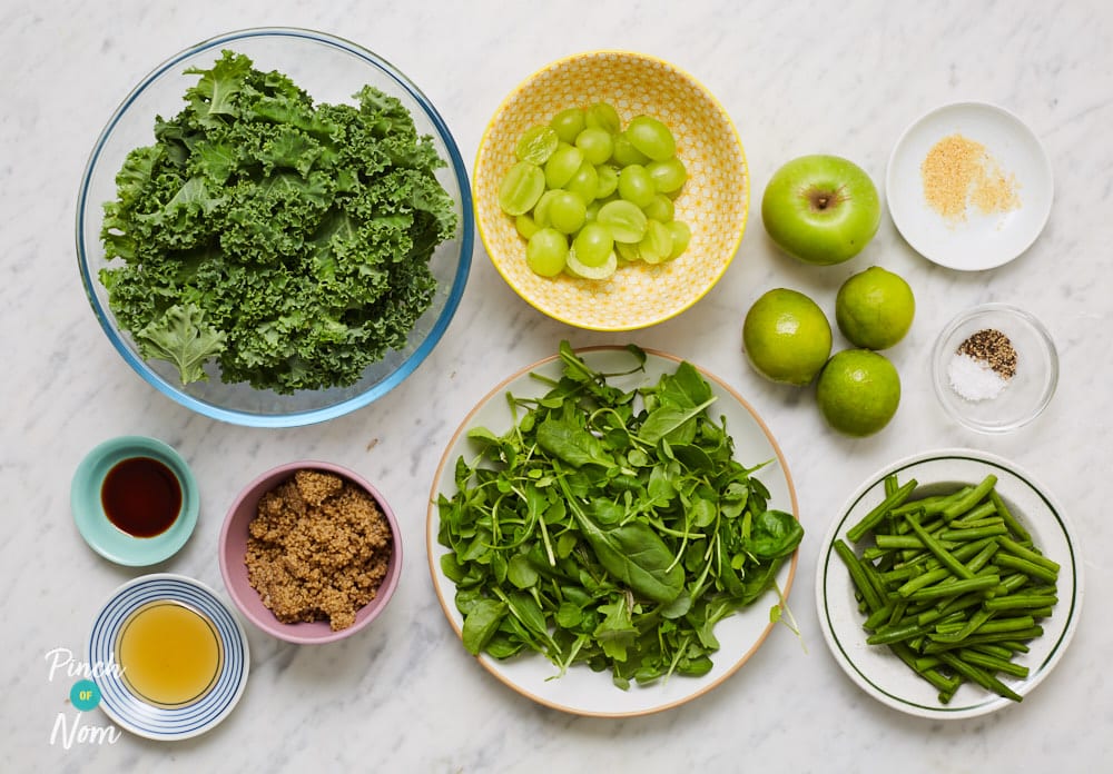 Very Green Zingy Kale Salad - Pinch of Nom Slimming Recipes