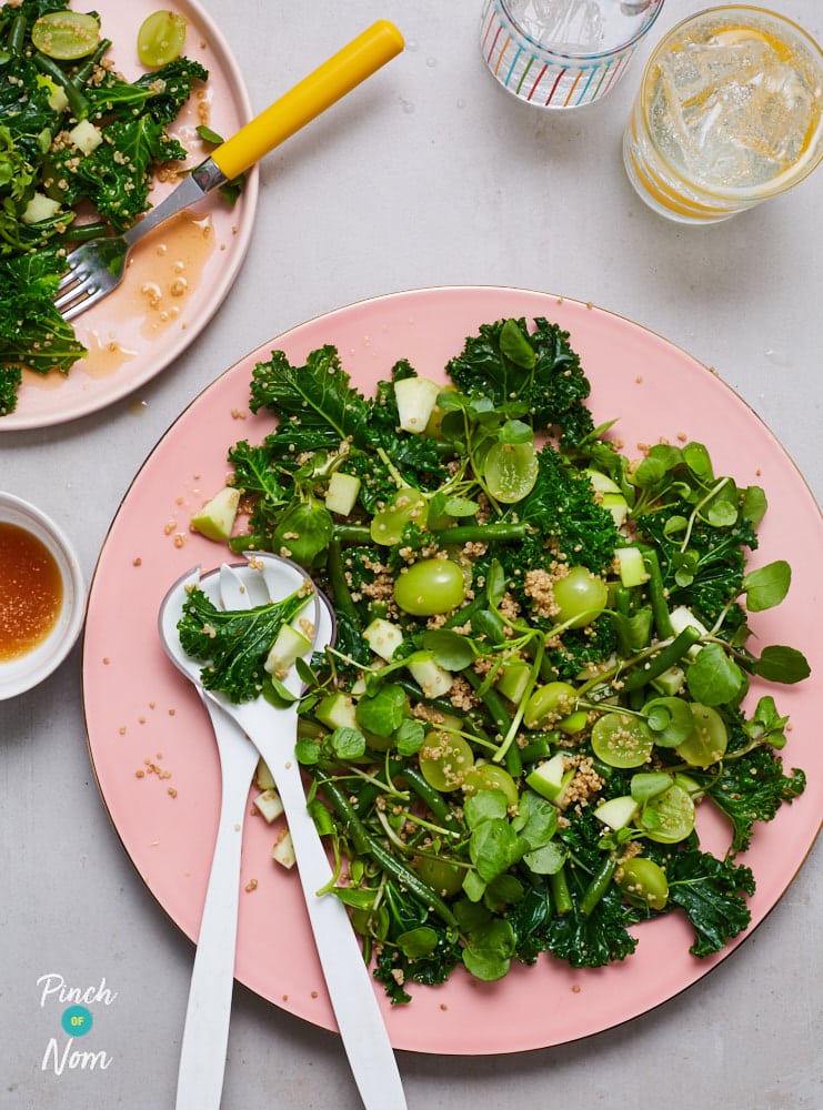 Very Green Zingy Kale Salad - Pinch of Nom Slimming Recipes