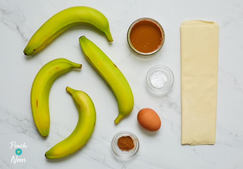 Banana and Caramel Filo Rolls - Pinch of Nom Slimming Recipes