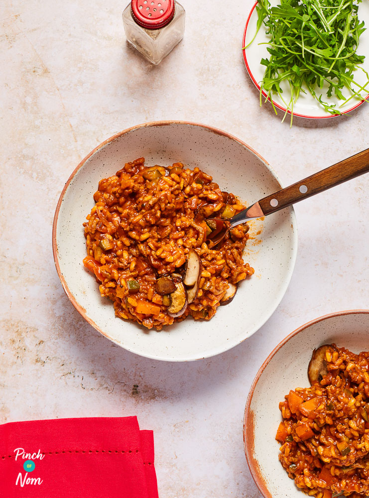 Bolognese Risotto - Pinch of Nom Slimming Recipes