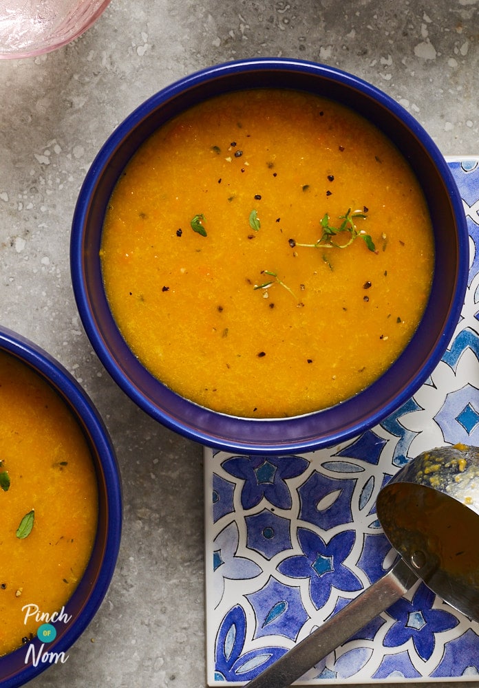 Carrot Orange and Thyme Soup - Pinch of Nom Slimming Recipes