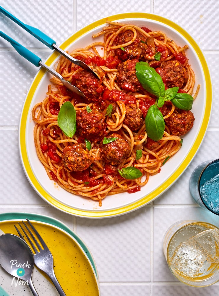 Vegan Spaghetti and Meatballs - Pinch of Nom Slimming Recipes