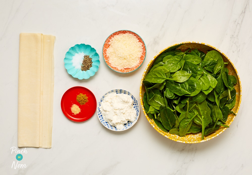 Spinach and Ricotta Samosas -Pinch of Nom Slimming Recipes