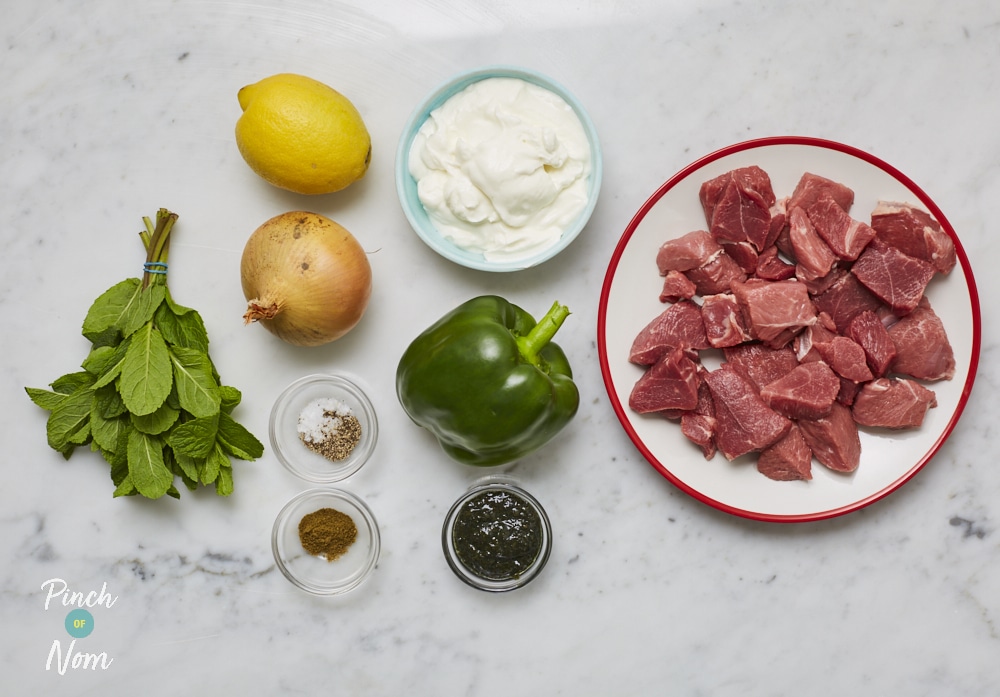 Minted Lamb Kebabs - Pinch of Nom Slimming Recipes