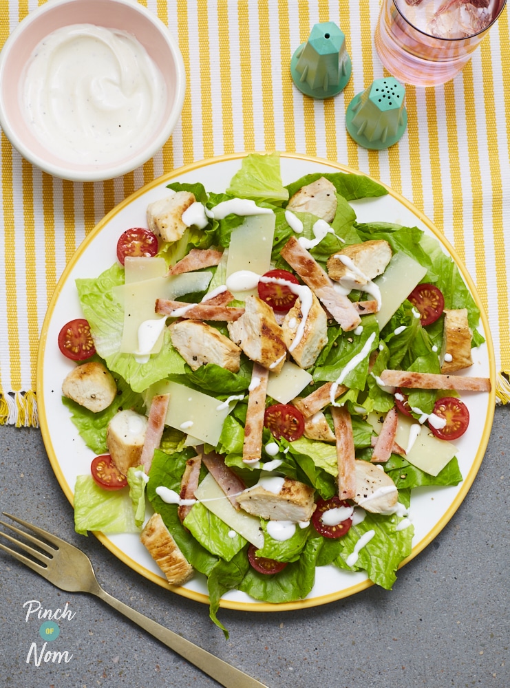 Chicken and Bacon Caesar Salad - Pinch of Nom Slimming Recipes