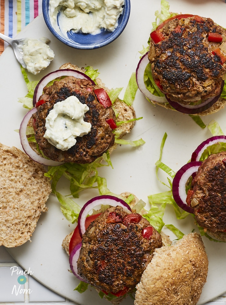 Black and Blue Burgers - Pinch of Nom Slimming Recipes