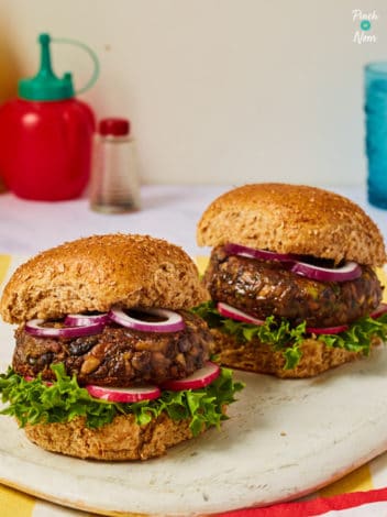 Mushroom Burgers pinchofnom.com