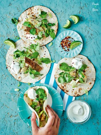 Soft Fish Tacos pinchofnom.com