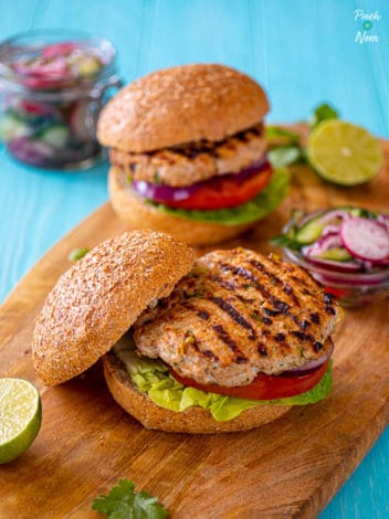 Chipotle Pork Burger pinchofnom.com