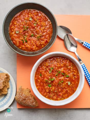 Tomato and Lentil Soup pinchofnom.com