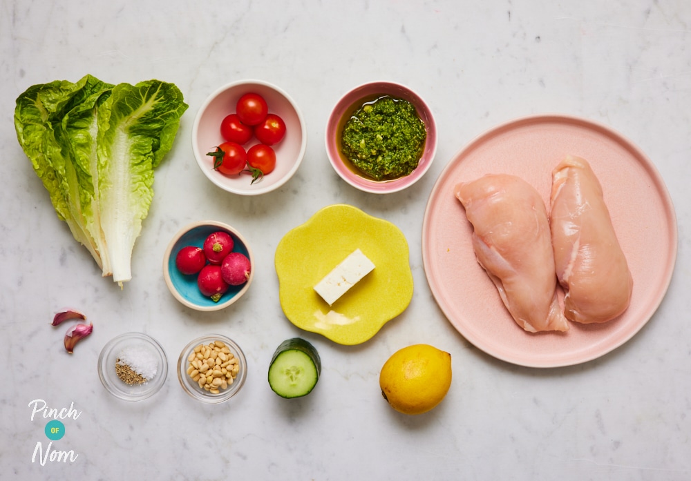 Chicken Pesto Salad - Pinch of Nom Slimming Recipes