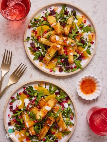 Halloumi Fries Salad pinchofnom.com