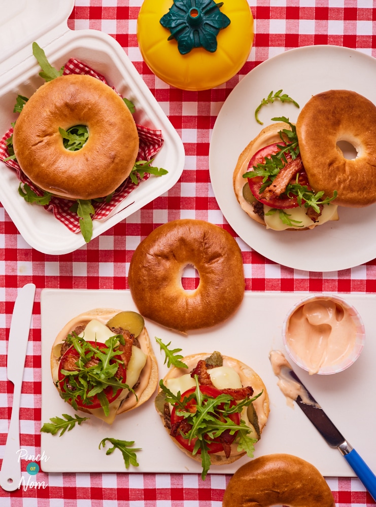 Bagel Burger - Pinch of Nom Slimming Recipes