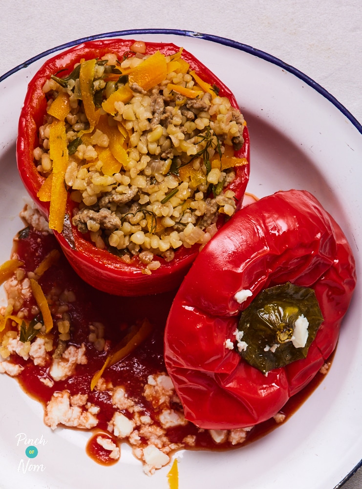 Mediterranean Style Stuffed Peppers - Pinch of Nom Slimming Recipes