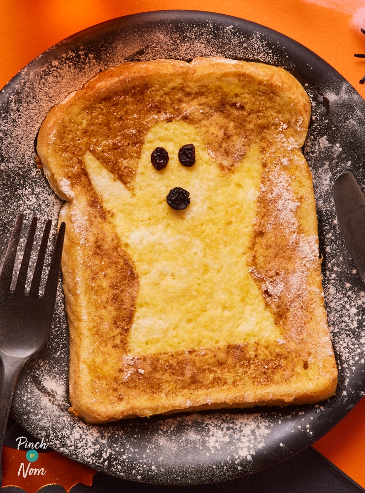 Halloween Ghost Toast - Pinch of Nom Slimming Recipes