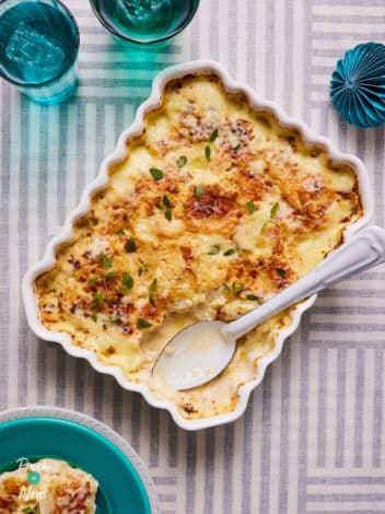 Cheesy Parsnip Gratin pinchofnom.com