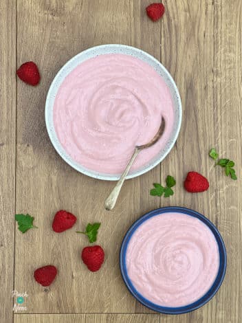 Pink Raspberry Custard pinchofnom.com