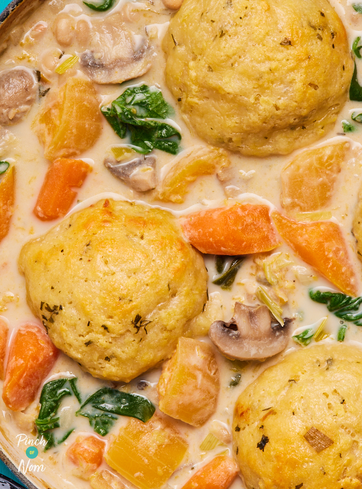 Vegetable Stew with Cheesy Dumplings - Pinch of Nom Slimming Recipes