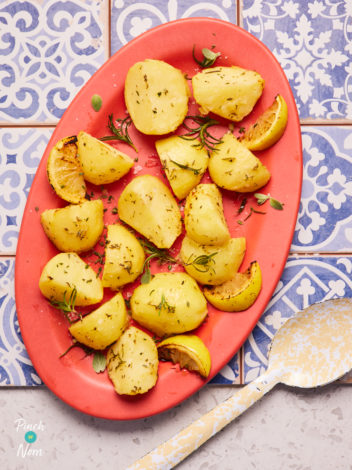 Roasted Potatoes with Herbs and Lemon pinchofnom.com