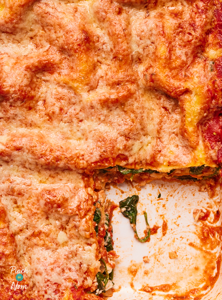 Sausage, Spinach and Ricotta Lasagne - Pinch of Nom Slimming Recipes
