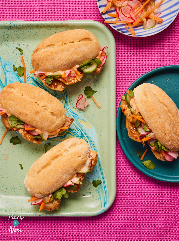 Chicken and Pickled Veg Baguettes – Pinch of Nom Slimming Recipes