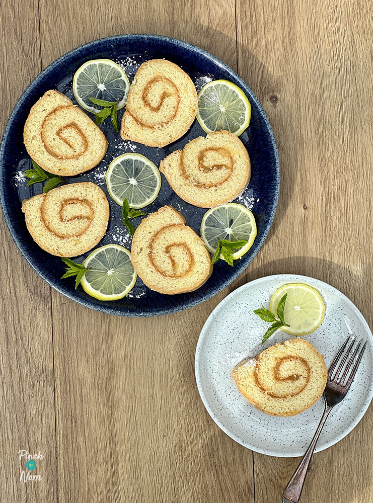 Lemon Curd Swiss Roll - Pinch of Nom Slimming Recipes
