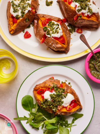 Chimichurri Sweet Potato pinchofnom.com