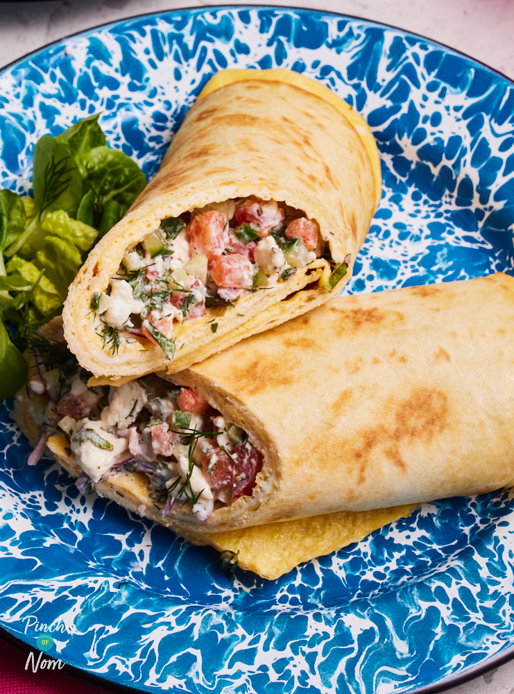 Greek-Style Omelette Wrap - Pinch of Nom Slimming Recipes