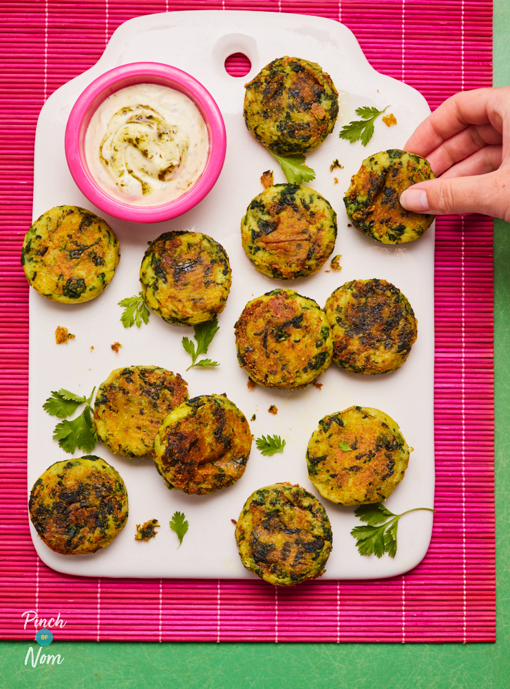 Saag Aloo Fritters - Pinch of Nom Slimming Recipes