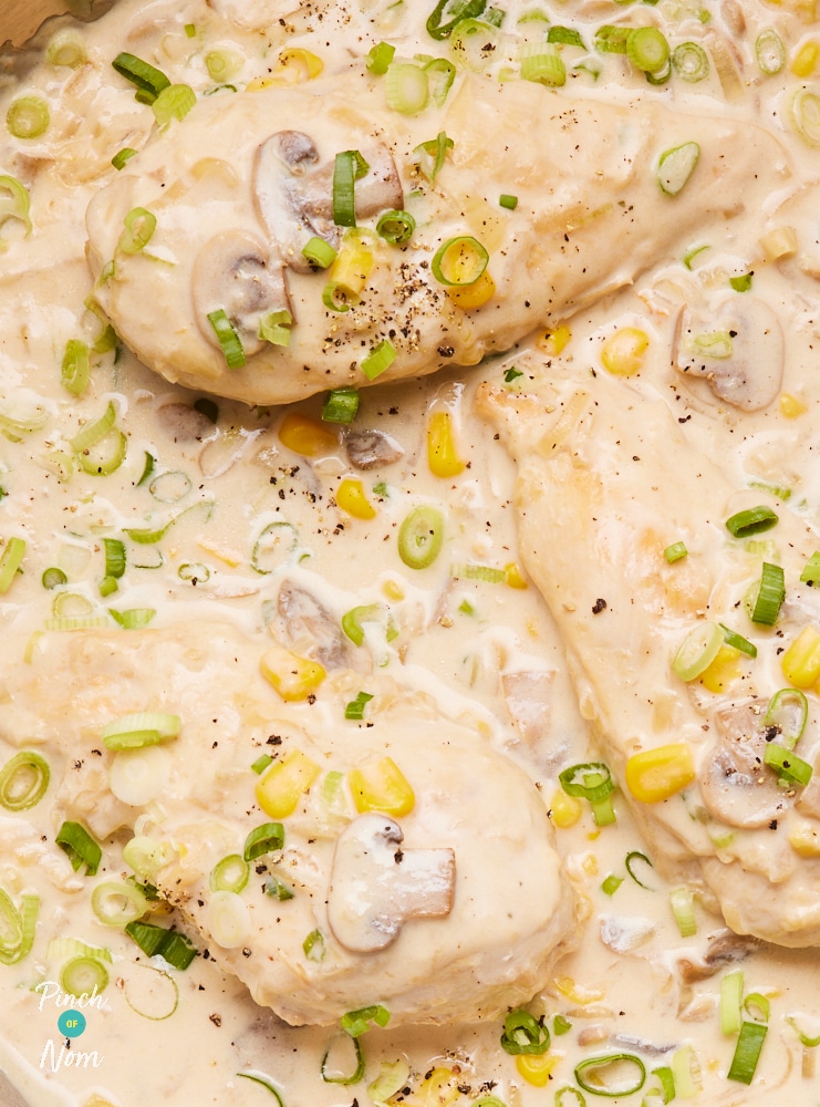 Creamy Chicken and Sweetcorn - Pinch of Nom Slimming Recipes