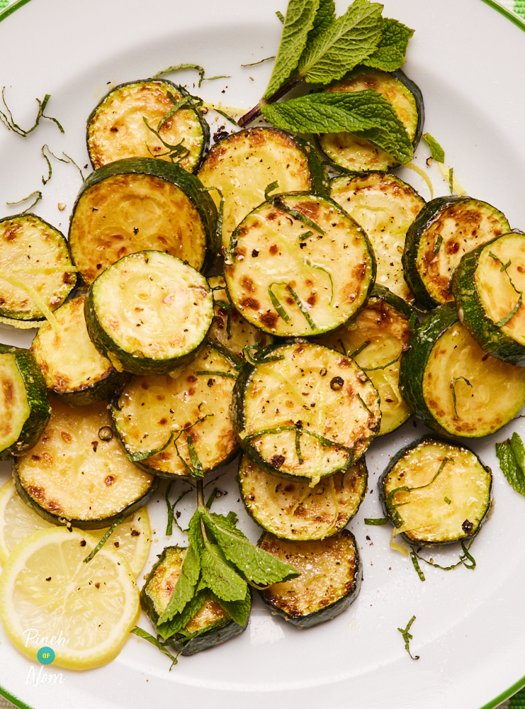 Lemon and Mint Courgettes - Pinch of Nom Slimming Recipes