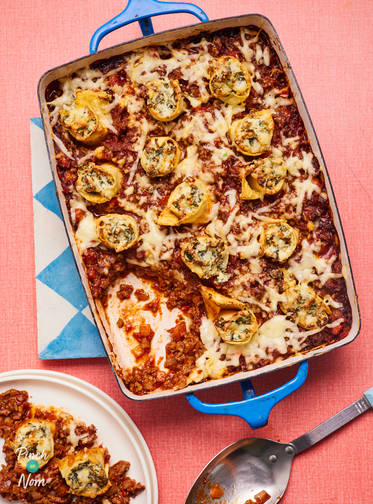 Rolled-up Lasagne - Pinch of Nom Slimming Recipes