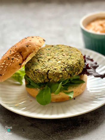 Lentil Falafel Burgers pinchofnom.com